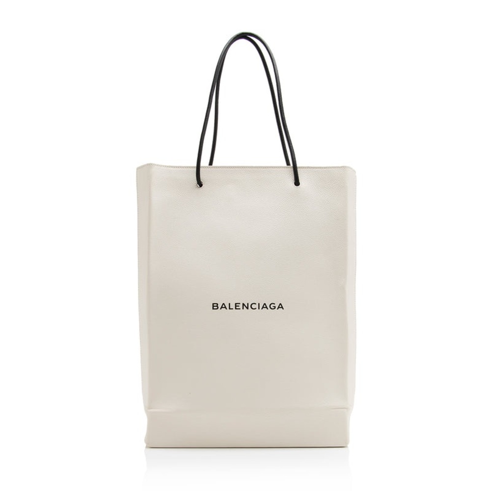 Balenciaga Calfskin Logo Medium N/S Shopper Tote